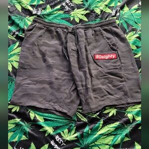 80eighty Mens Black Camo Shorts